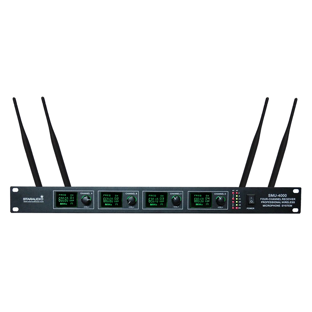 staraudio 4channel uhf microphone set smu4000a+b