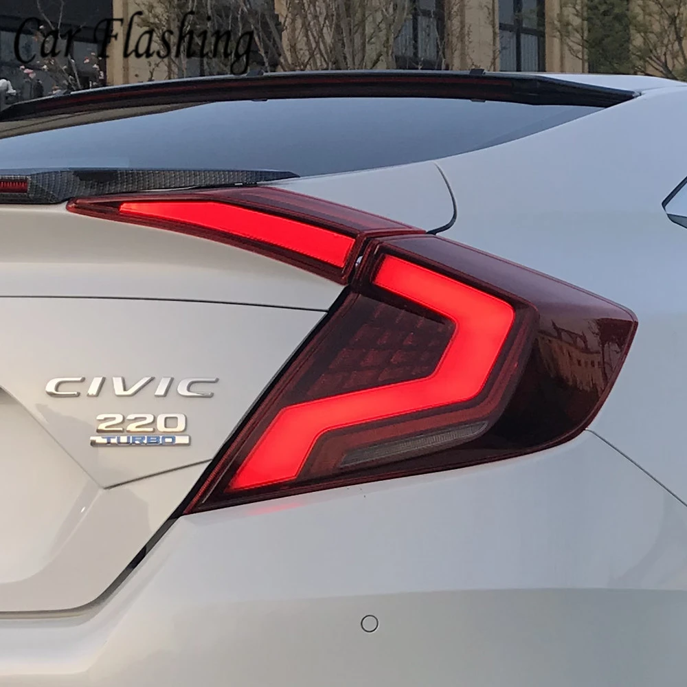 1 комплект для Honda Civic задний фонарь Civic светодиодный задний фонарь DRL светодиодный динамический сигнал тормоза заднего хода аксессуары