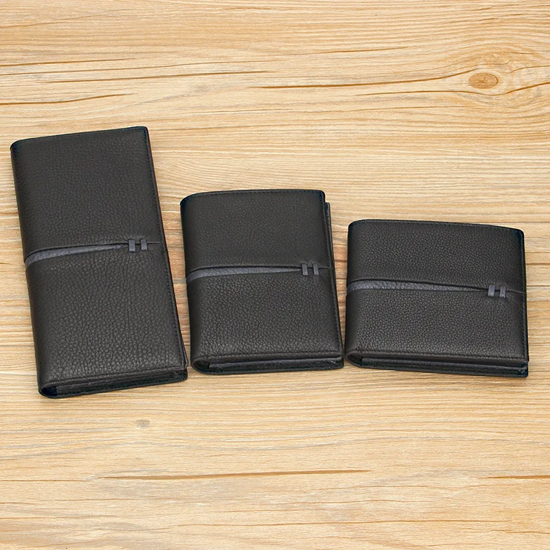 

MEN'S Wallet Short Business Full-grain Leather Cross Two-fold Wallet Card Bit More Wallet Place of Origin Supply of Goods-