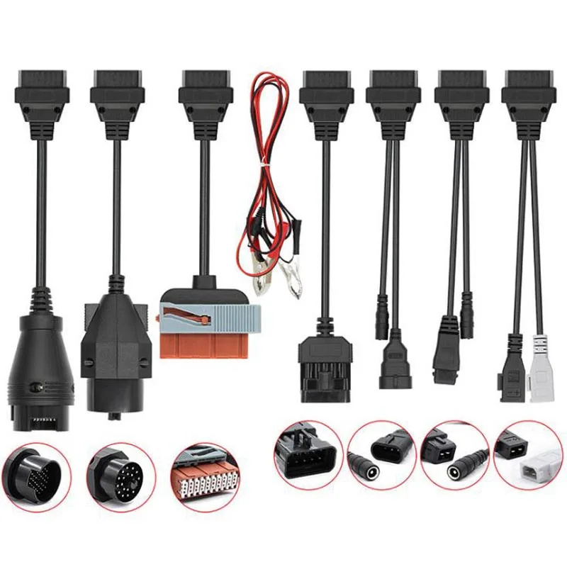 Горячая Распродажа, кабели для грузовиков Pro OBD2 OBDII, автомобильные кабели для грузовиков, диагностический инструмент, соединительный кабель 8 шт., кабели для грузовиков