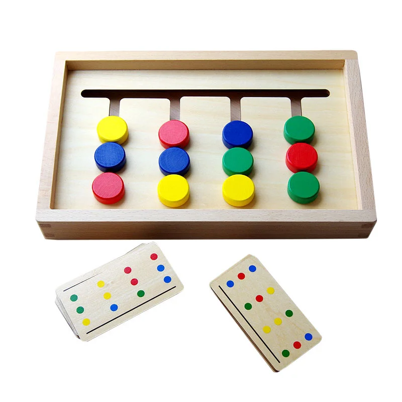 

Montessori Four-color Game Toys Teaching Aids Logic Thinking Concentration Training Color Matching Educational Toys 3 Years Old