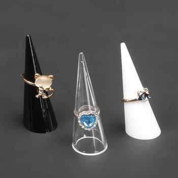 

New 1X Fashion Finger Cone Fingertip Ring Stand Jewellery Display Holder Plastic Storage For Women Gift Jewelry Accessories