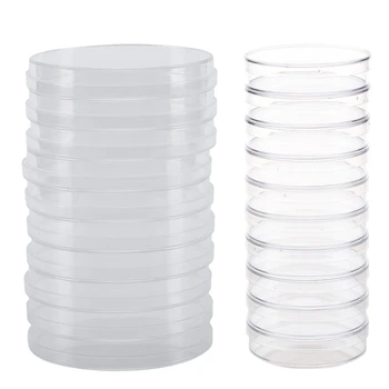 

HOT-20Pcs Sterile Petri Dishes with Lids for Lab Plate Bacterial Yeast 55mm x 15mm & 90 X15mm