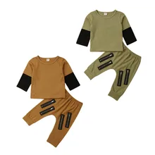 Толстовка для маленьких мальчиков 0-3 лет, штаны, комплект одежды, спортивный костюм