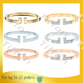 

popular accessories Rough Double opening Square zircon Sterling silver S925 Bracelet Couple jewelry fashion men and women gift