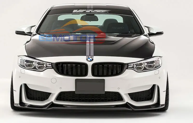 Real Carbon Fiber V Style Front Lip Splitter Spoiler for BMW F80 M3 F82 F83 M4 Bumper