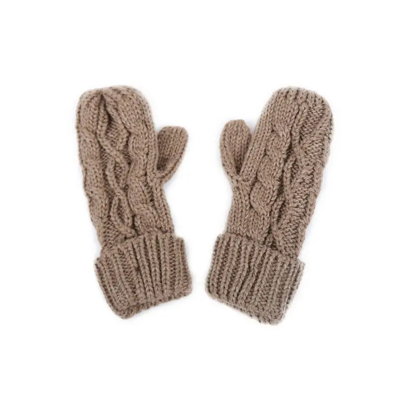 3 In 1 Women Winter Girls Rhombus Cable Knit Warm Beanie Hat Scarf Gloves Set