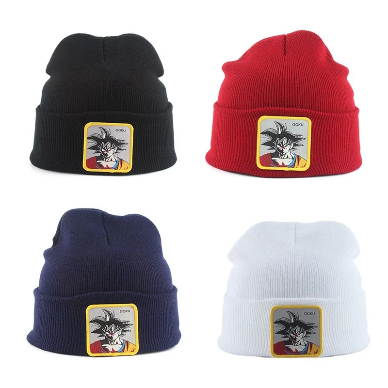 Зимняя аниме Dragon Ball серия Sun Wukong GOKU вышитая вязаная шерстяная шапка Skullies Женская Мужская теплая шапка унисекс