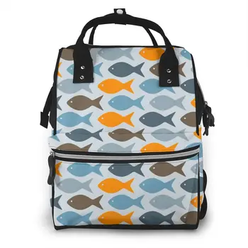 

Mummy Bag Fishes Clipping Masks Nappy Backpack Large Capacity Stroller Mom Baby Multi-function Waterproof Outdoor Diaper Bags