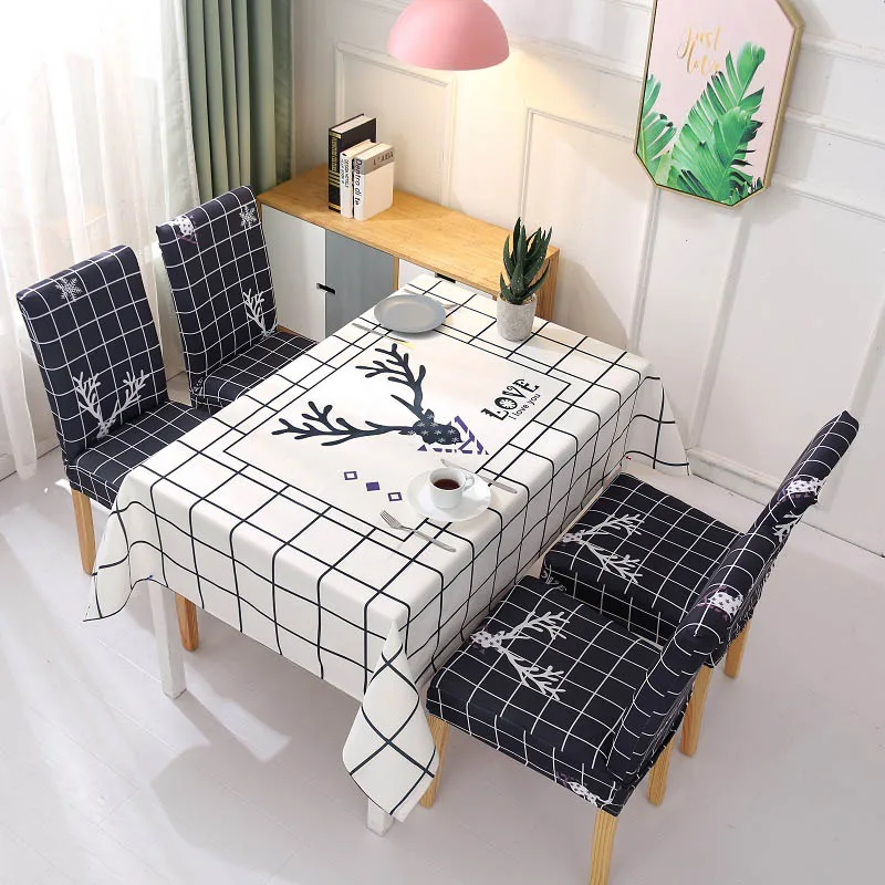  Linen Table cloth Elk Printed Waterproof Oilproof Thick Rectangular Wedding Dining Decorative Table