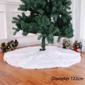 

White Tree skirt Christmas Base Faux Fur Xmas Floor Mat Decoration Carpet Christmas tree decor Xmas Decorations Xmas Christma
