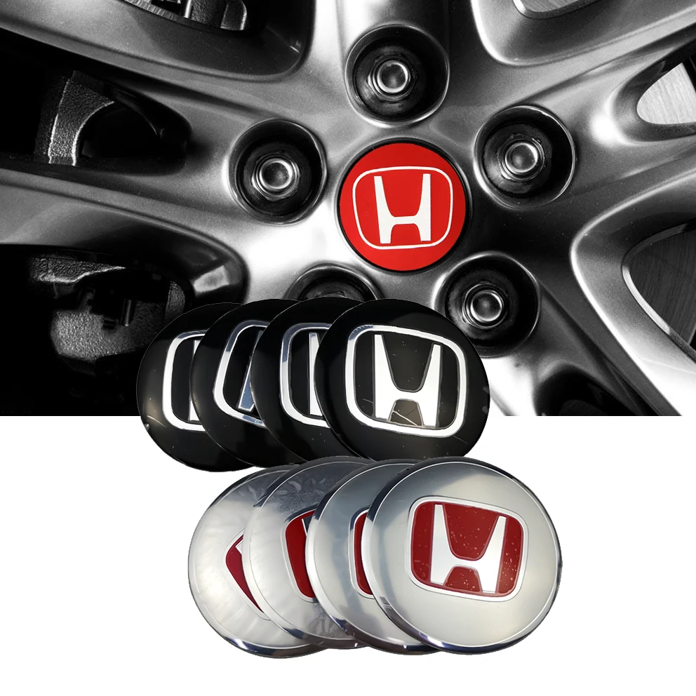 

56mm for Honda Mugen Power Fit Jazz City Civic Inspire Accord HRV CRV Odyssey Jade Car Wheel Center Hub Caps Sticker Accessories