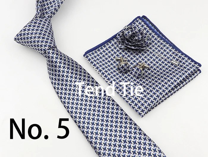 Мужской набор галстуков из полиэстера, 7 см ширина, карман, квадратные запонки, нагрудник, Классические Вечерние, свадебные, модные, в горошек, тканые