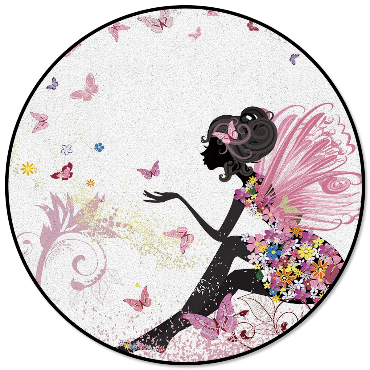 Круглый ковер в африканском стиле для женщин и девочек, коврик для столовой, коврик для двери, коврик для спальни, банкета, унисекс, виниловый детский коврик для кафе, коврик для спальни