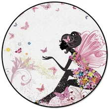 Круглый ковер в африканском стиле для женщин и девочек, коврик для столовой, коврик для двери, коврик для спальни, банкета, унисекс, виниловый детский коврик для кафе, коврик для спальни