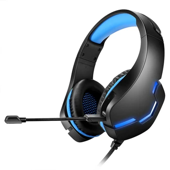 

Wired Headphones E-Sports Eating Chicken with Wheat Talking Desktop Notebook Wire Control for PS4 Headset Black Red