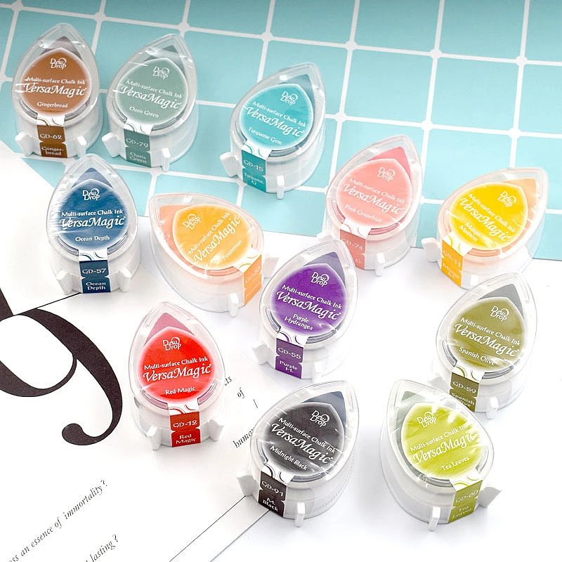Clear Stamps Clear Rubber Stamps Pigment Inkpad Japanese TSUKINEKO Stamp Pad VersaMagic Dew Drop Water-based pad ink pad Multi-surface Chalk Ink clear stamps for scrapbooking
