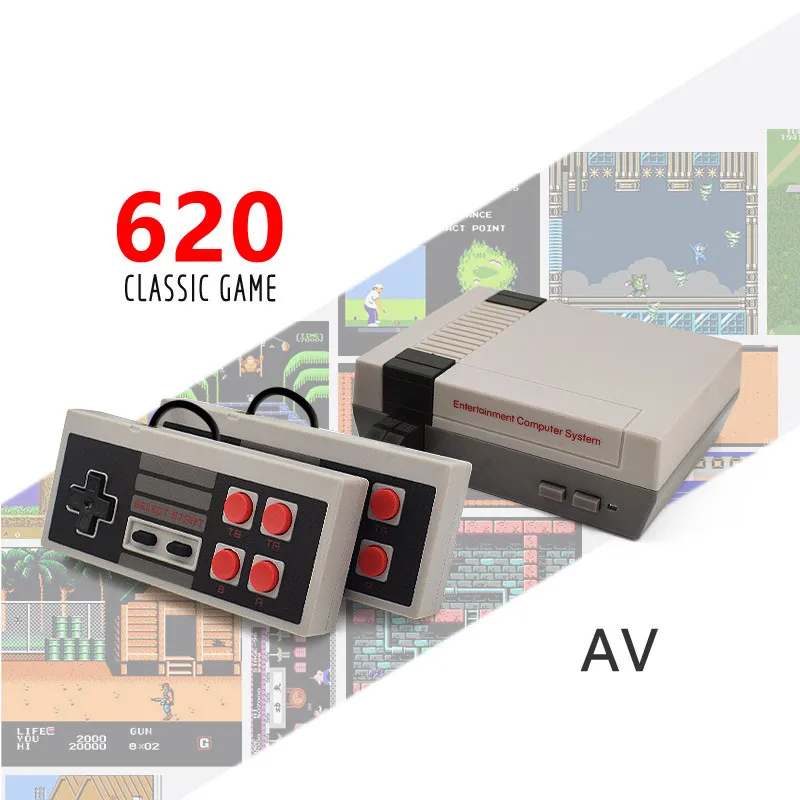 

Mini retro 8-bit handheld TV game console built-in 620 games