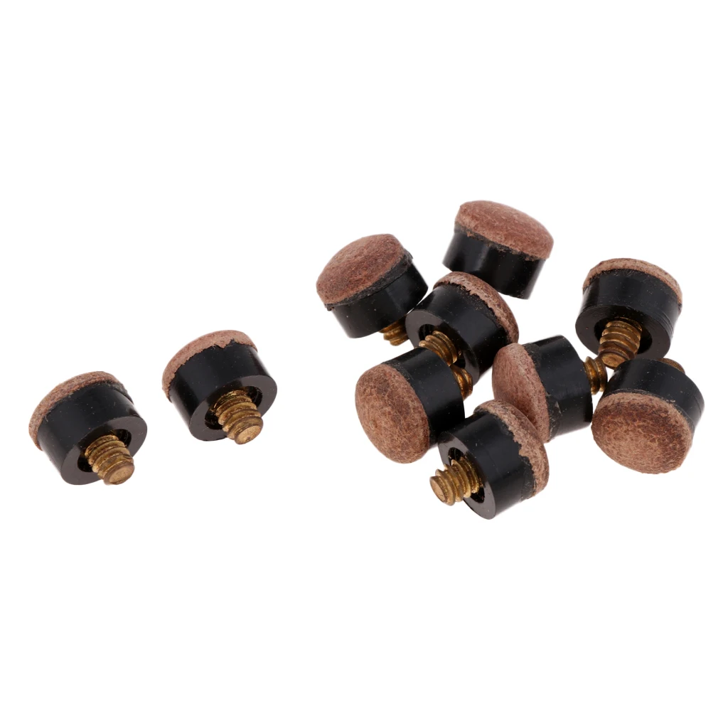 10pcs10/11/13mm Screw-On Pool Cue Tips for Hard Tips Replacement Club Billiards Accessories