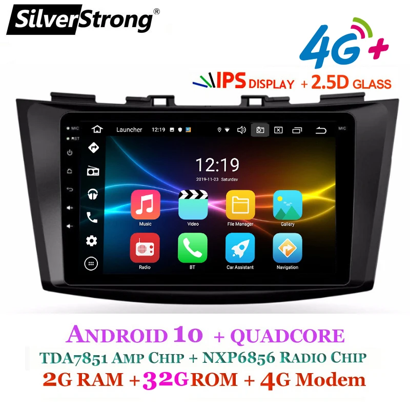 SilverStrong Android10.0 IPS 4G Автомобильный видео GPS для Maruti Suzuki SWIFT VDI VXI LDI2din 1024*600 gps навигация