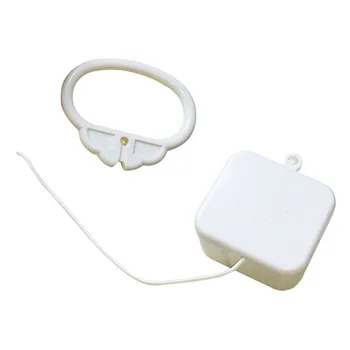 

White ABS Baby Kids Bed Bell Rattle Toys Plastic Pull String Clockwork Cord Music Box Pull Ring Music Box Tool Birthday Gifts