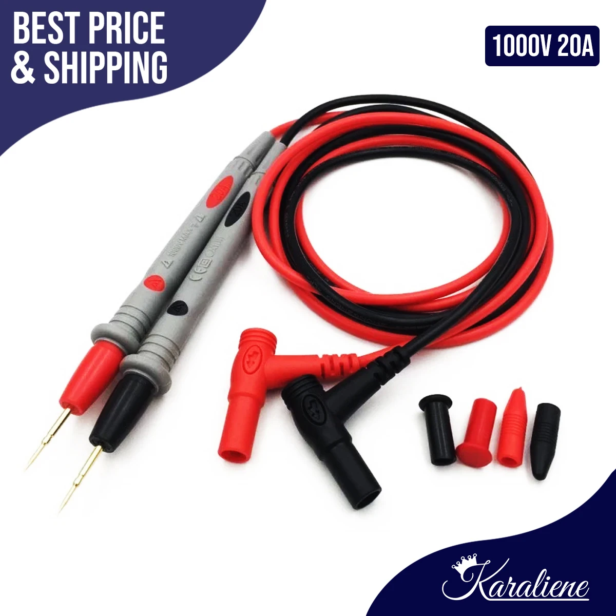 

Digital Multimeter Probe Thin Needle Universal 1000V 20A 110cm 1 Pair