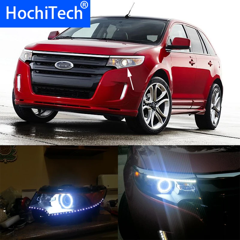 

Для Ford Edge 2011 2012 RGB светодиодный фар колец halo ангел демон глаза с пульта дистанционного управления