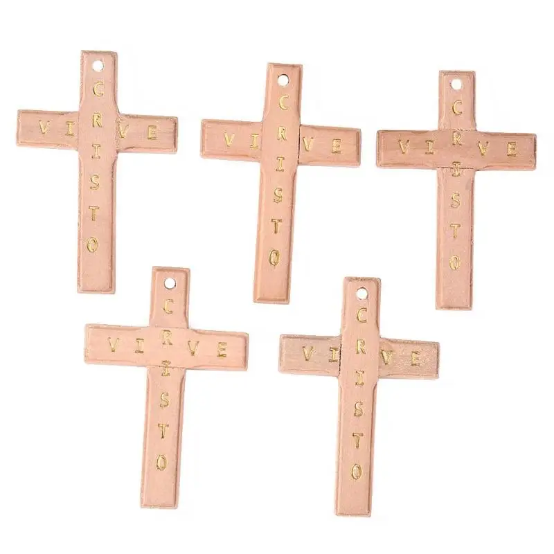 Printing CRISTO 5/10/20 штук DIY деревянный крест блокнот ручной работы сумки художественных ремесел Иисус Христос религиозный Шарм Подвеска декоративные аксессуары - Цвет: Printing CRISTO