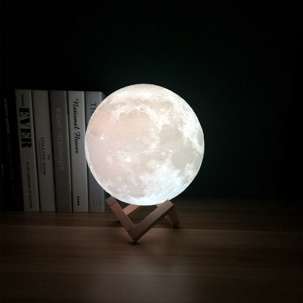 Moon Lamp Night Light 3D Print Moonlight Timeable LED Dimmable Rechargeable Bedside Table Desk Lamp Dropship cat night light