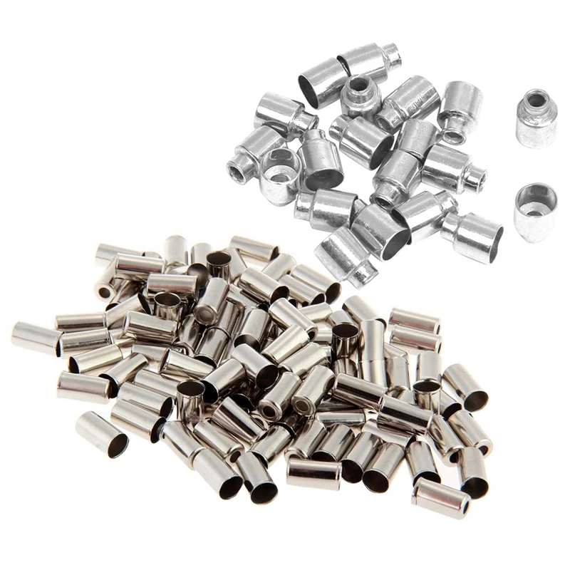 

Dropship-20 Pcs Bike Bicycle Brake Cable Housing End Cap Ferrules & 100Pcs Gaines Cable Cap Fixing Brake Speed 5mm Metal Silver