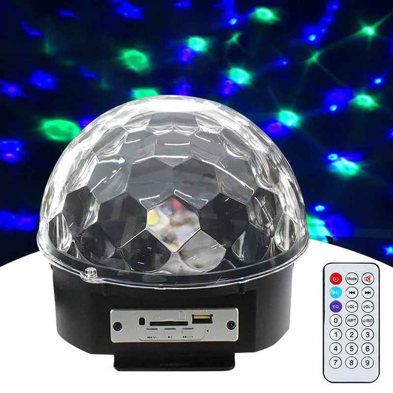 Bluetooth led DJ диско-светильник звуковой контроль сценический светильник s RGB Магическая хрустальная лампа-шар проектор Эффект лампа светильник для рождественской вечеринки