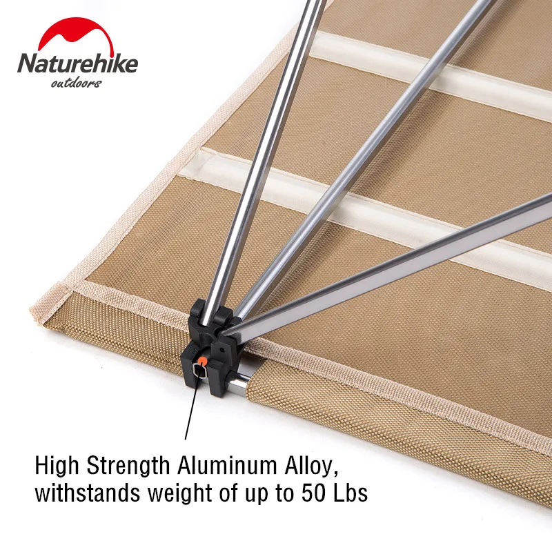 Naturehike Collapsible Lightweight Aluminum Portable Roll Up Outdoor Folding Camping Table Patio Metal Foldable Picnic Table