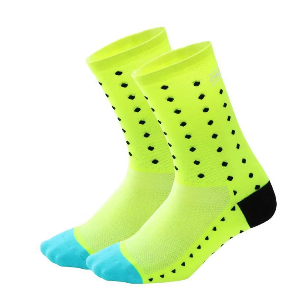 1 пара, эластичные мягкие износостойкие носки для альпинизма, для спорта на открытом воздухе, Нескользящие нейлоновые носки средней длины, впитывающие пот, походные велосипедные носки - Цвет: Fluorescent Yellow