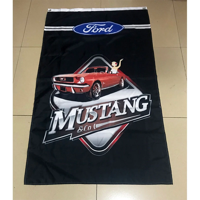 Автомобильный флаг Ford Mustang 2 фута* 3 фута(60*90 см) 3 фута* 5 футов(90*150 см) размер рождественские украшения для домашнего флага баннер подарки
