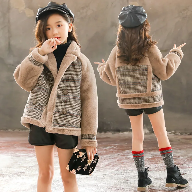 Зимние пальто и куртки для девочек детская верхняя одежда из искусственного меха
