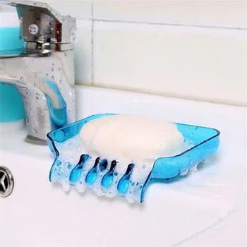 

Waterfall Shape Plastic Soap Dish Bathroom Accessories Drain Soap Box Shower Soap Holder Draining Kitchen Sink Sponge Holder