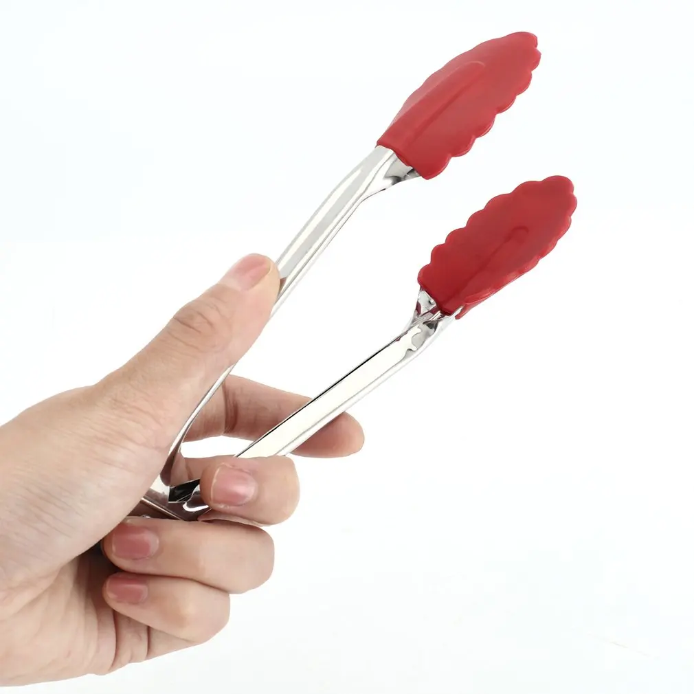 Multifunctional Silicone Stainless Steel Barbecue Tongs Heat Utensil