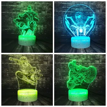 

Spider Man Marvel Theme LED Table Light Decor Room Sleep Mood Night Light Holiday Party Supply Fashion Lava Kids Xmas Toy Toy