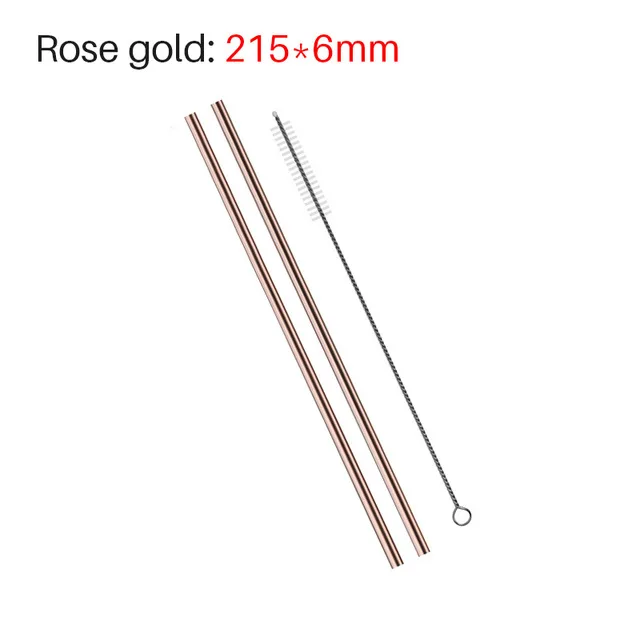 2Pcs Rose Gold-B 4 шт./компл. многоразовые Нержавеющая сталь соломенная шляпа с чистящая щетка или коробка для соломинок экологически чистый металл питьевой набор соломинок для Стекло кружка - Цвет: 2Pcs Rose Gold-B