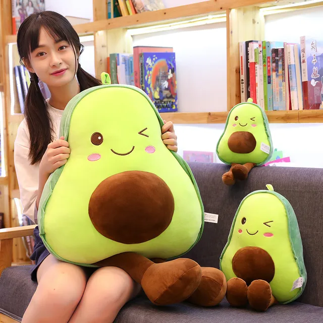 Comfortable Avocado Soft Pillow Plush Toy Kawaii Cartoon Fruits Appease Girls Baby Doll Toys 2