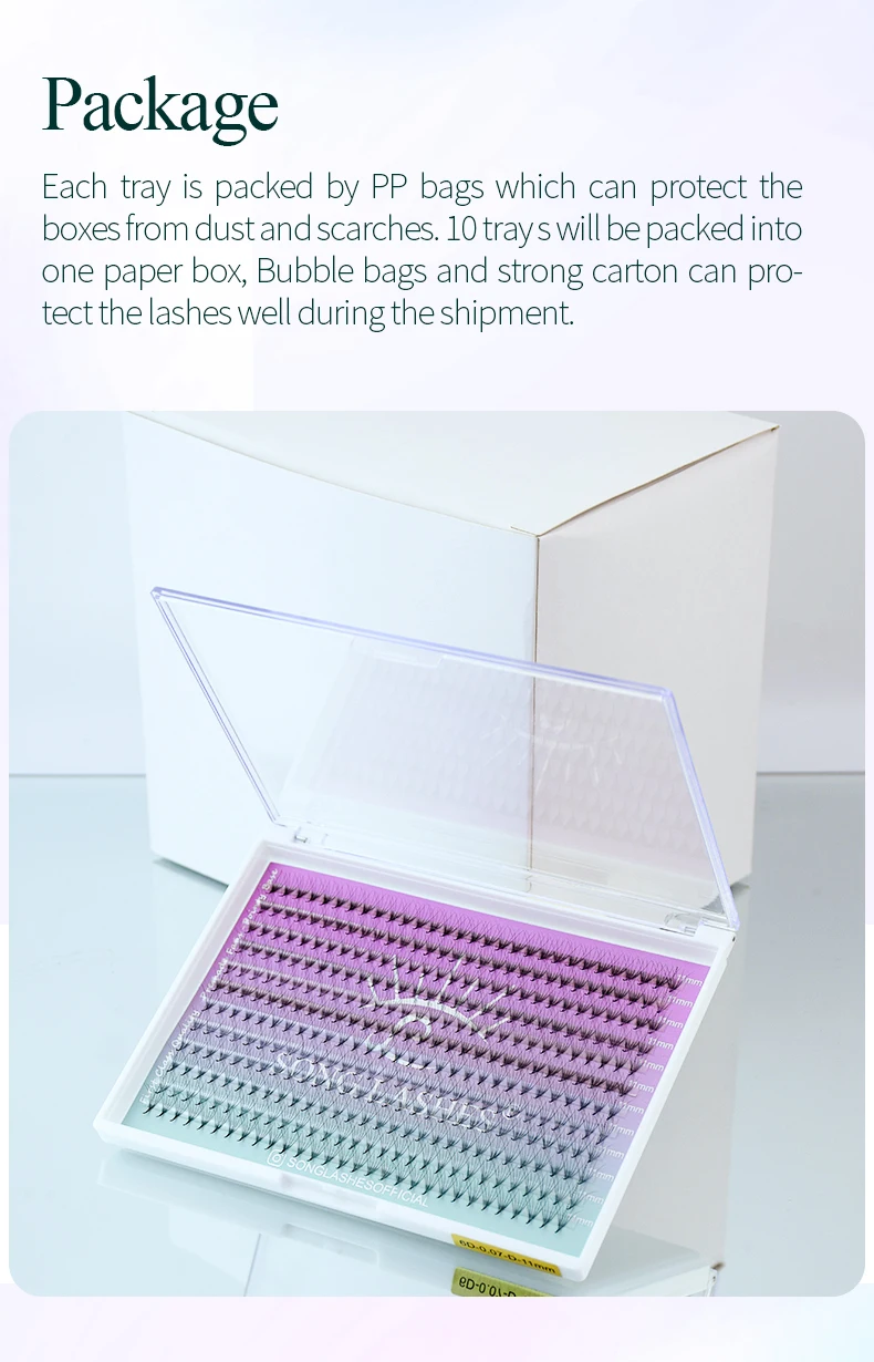 SONG LASHES Premade Volume Fans Mega Tray 360 Fans Sharp Thin Pointy Base Eyelash Extensions  Mega Tray 360Fans 6D 7D 8D 10D 12D