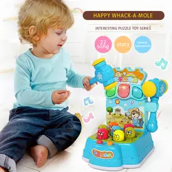 Happy Whack-A-Mole пластмассовая Музыка для маленьких детей, игрушки для детей, игры, стук, хит, хомяк, насекомое, обучающая игра, музыкальные