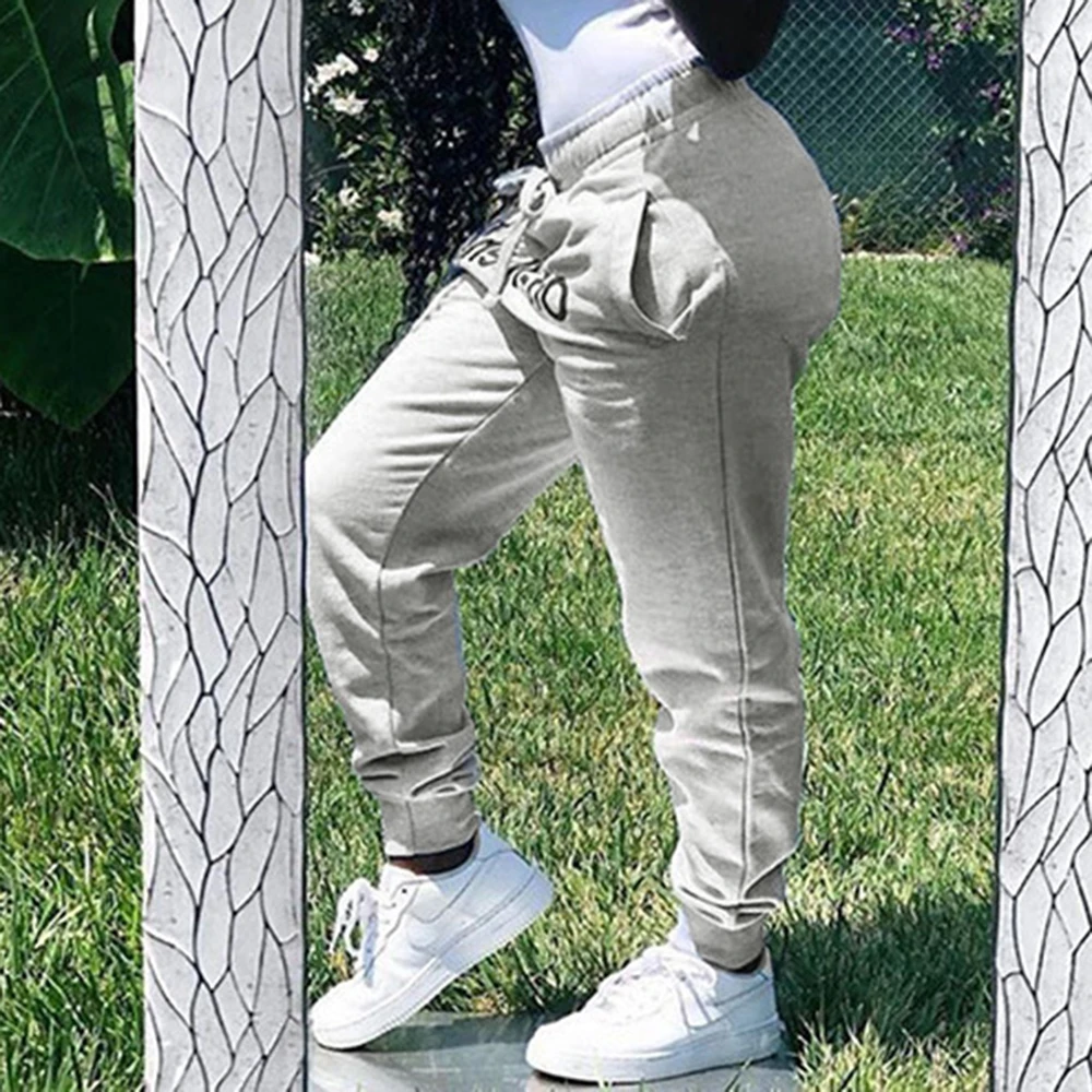 

LOOZYKIT 2020 Off Men Letter Print Grey Sweatpants WomenAutumn Winter Streetwear Joggers Slacks Casual Trousers Drawstring