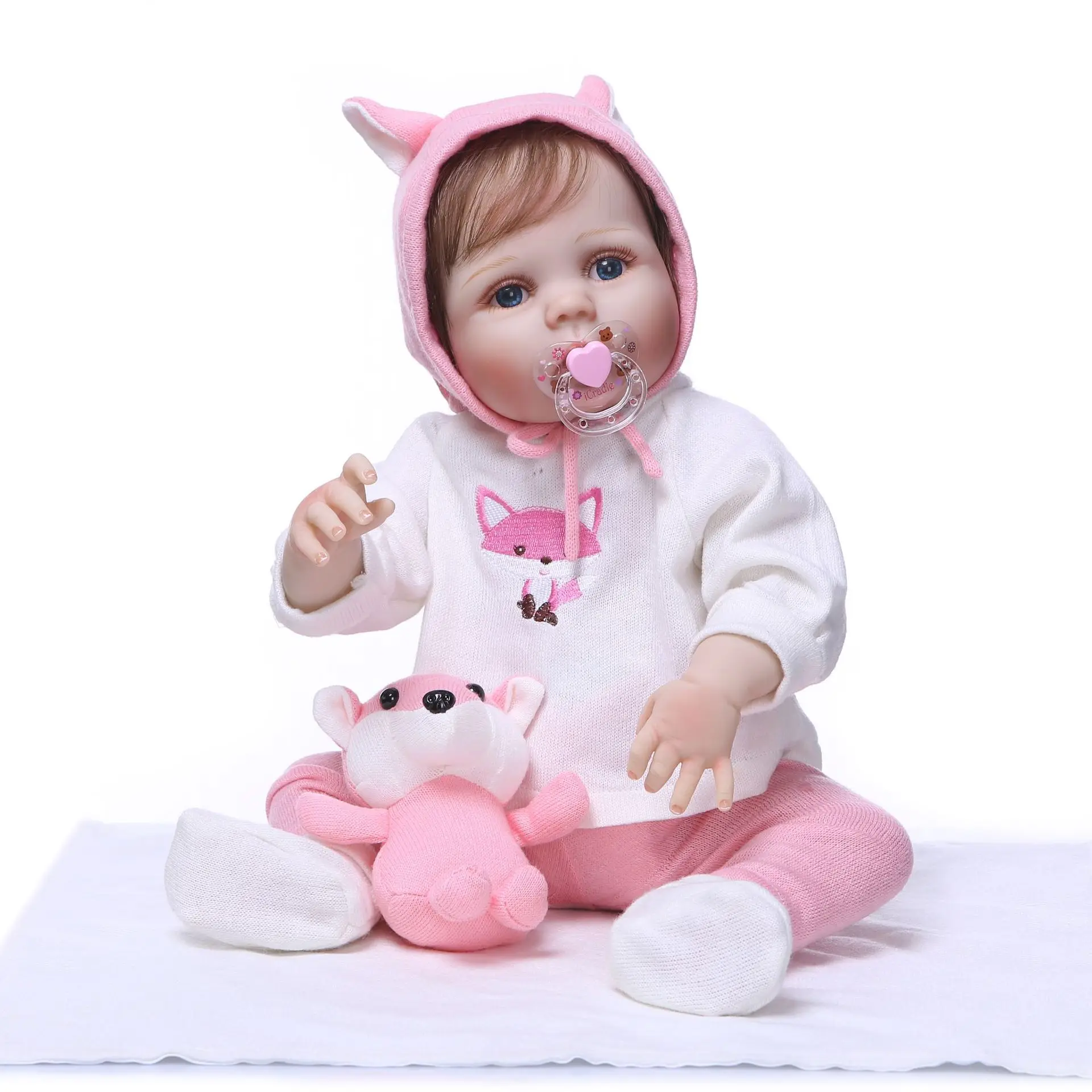 Лидер продаж Полный Силиконовые Моделирование Baby Doll 56 см глаза Кукла Reborn Детский костюм модель с изящным «кукольным» игрушка ель для детей
