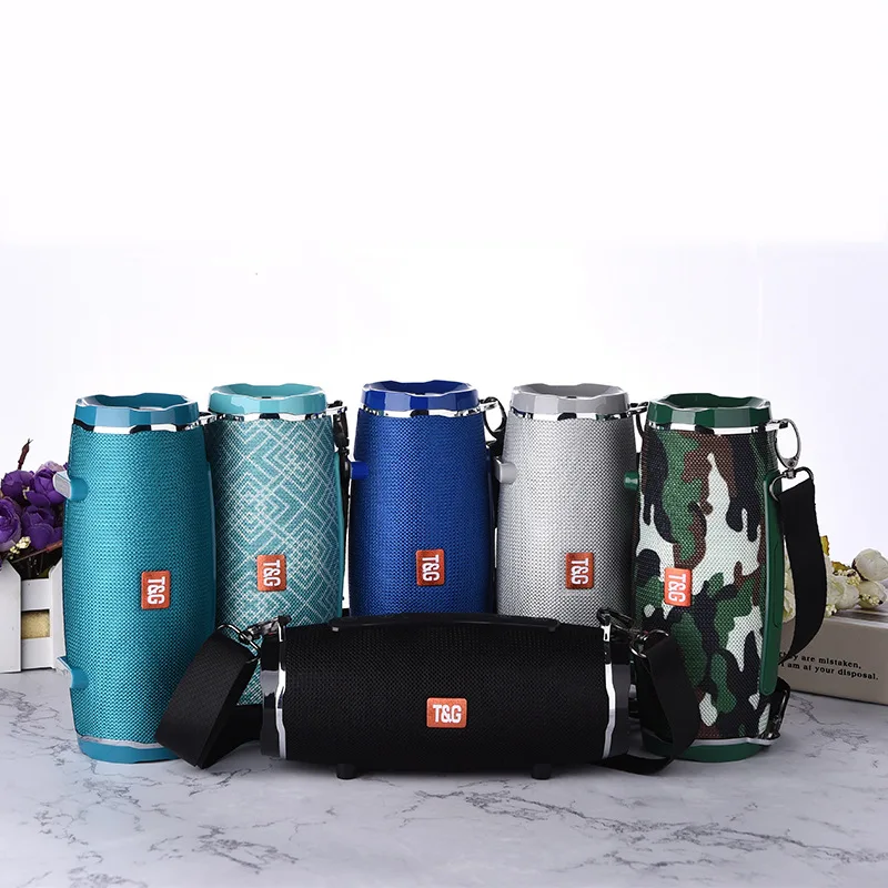 Portable bluetooth speaker TWS couplet Wireless 3D Stereo Outdoor subwoofer Column speakers With strap TF card FM radio AUX usb |