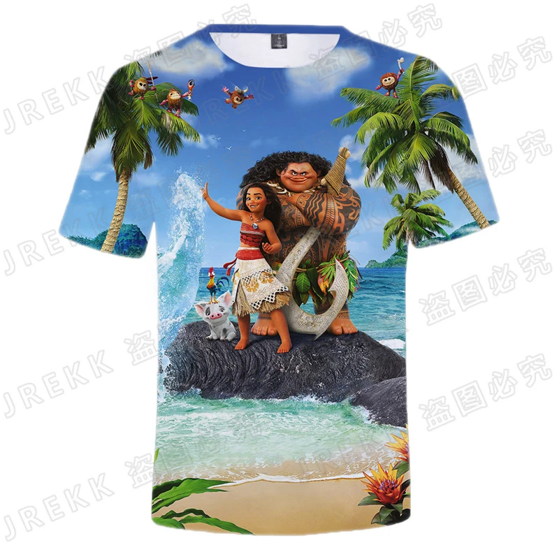 Camiseta con estampado 3D de Moana de Anime de Disney para mujer, niño y niña, ropa informal de verano, camisetas geniales de manga corta|Camisetas| - AliExpress