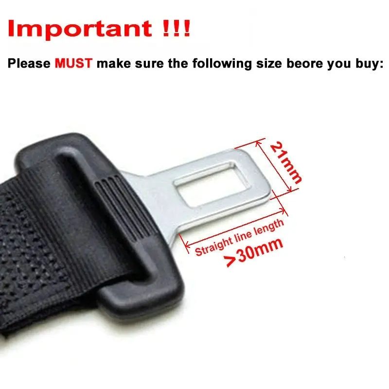 2 x Rigid 3 Seat Belt Lengthening Accessory E-Mark Safety Certification Black Buckle Up and Drive Safely Again with 7/8 Inch Metal Tongue Width 