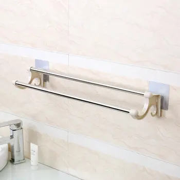 

Durable Stainless Steel Home Seamless Vacuum Suction Cup Towel Rack Bathroom Towel Rack Towel Hanging Rack