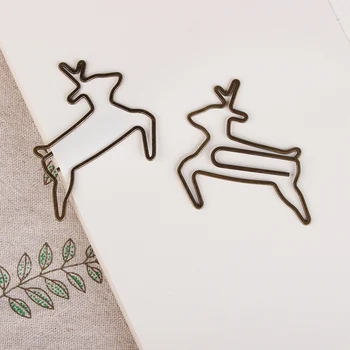 

5PCS/Lot Bronze Deer Shape Bookmark Planner Paper Clip Animal Metal Clip Book Organizer Binder Clip Office Shcool Supplies