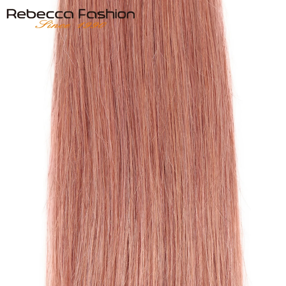 Ребекка S розовый светлые 8# волосы пряди бразильские прямые волосы Remy, Пряди человеческих волос для наращивания 10 до 26 дюймов 1/3/4 пряди